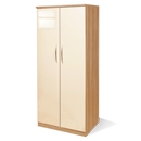 Knightsbridge Cream Gloss and Oak Plain Wardrobe