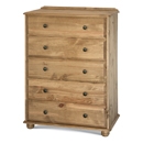 FurnitureToday Lincoln Pine 5 Drawer Chest