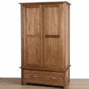 FurnitureToday Metro dark solid oak gents 1 drawer wardrobe