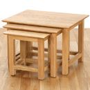 FurnitureToday Metro Living Solid Oak Nest Of Tables