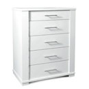 FurnitureToday Metro White 5 Drawer Chest