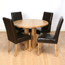 Milano Solid Oak Round Dining set