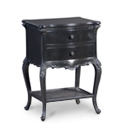 Moulin Noir Black 2 Drawer Bedside Table