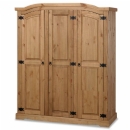 FurnitureToday New Corona mexican Curved pine 3 door wardrobe