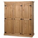 FurnitureToday New Corona mexican pine 3 door wardrobe