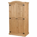 New Corona mexican pine curved 2 door wardrobe