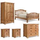 Normandy Oak High Foot End Bed Set