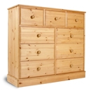 FurnitureToday One Range Pine 3 over 6 Drawer Chest