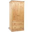 FurnitureToday One Range Pine Double Gents Wardrobe with 2