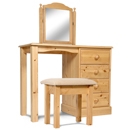 One Range Pine Single Dressing Table Set