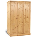 FurnitureToday One Range Pine Triple Full Hanging Wardrobe