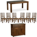 Panama Dark Wood Dining Set with Sideboard