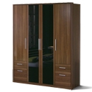 FurnitureToday Rauch Asti Walnut 4 Door Wardrobe