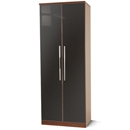 FurnitureToday Ritz Black Plain Wardrobe