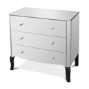 FurnitureToday Riviera Mirrored 3 Drawer Chest