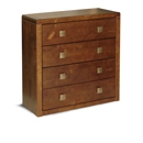 Roma Dark Wood 4 Drawer Chest 