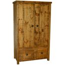 Rustic Pine 2 drawer wardrobe