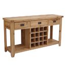 Rutland Rustic Oak Large Wine Cabinet