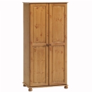 Scandinavian pine all hanging double wardrobe