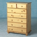 FurnitureToday Seconique Sol Pine 5 2 Drawer Chest