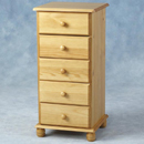 Seconique Sol Pine 5 drawer chest