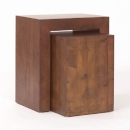 FurnitureToday Tampica dark wood cubed nest of tables