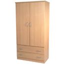 FurnitureToday Tara beech large 2 drawer wardrobe