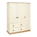 FurnitureToday Tarka Painted 2 Drawer Triple Wardrobe