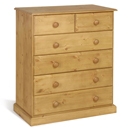 FurnitureToday Tarka Solid Pine 2 over 4 Drawer Chest