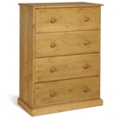 Tarka Solid Pine 4 Drawer Deep Chest