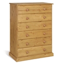 Tarka Solid Pine 6 Drawer Chest