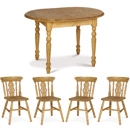 FurnitureToday Tarka Solid Pine Flip Top Table Fiddle Dining