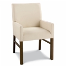 Tokyo Low Back Walnut Ivory Leather Armchair