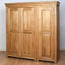 FurnitureToday Vermont Solid Oak 3 Door Wardrobe