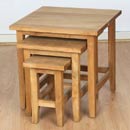 FurnitureToday Vermont Solid Oak Nest of Tables