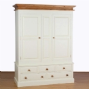 FurnitureToday Village Pine Painted Double Stack Wardrobe