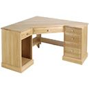 Westminster oak corner computer desk RH drawer