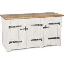 White Painted Plank Three Door Sideboard