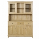 Winchester solid oak glazed 3 door dresser