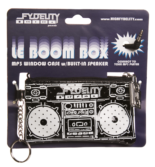 Retro Black Boombox Keychain With Working