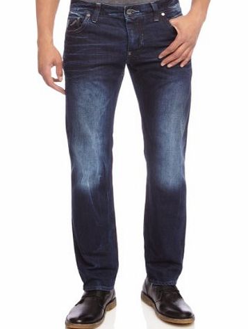 G-Star Mens Attacc Low Straight Jeans, Wisk Denim in Indigo Aged, W34/L32