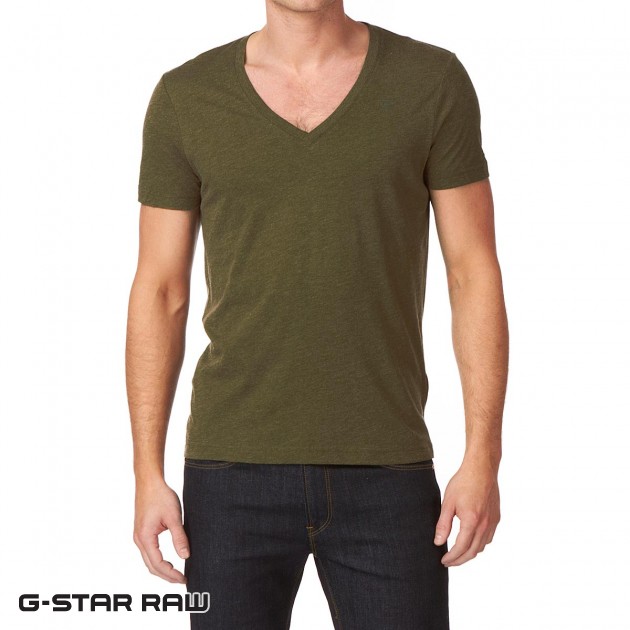 Mens G-Star Base V 2 Pack T-Shirt - Wild Olive