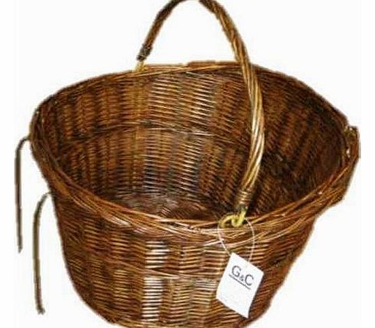 G7C Bike Basket Dark Wicker with Handle