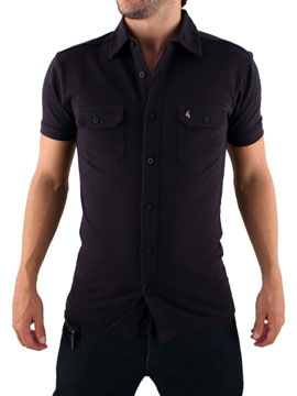 Charcoal Button Thru Polo Shirt