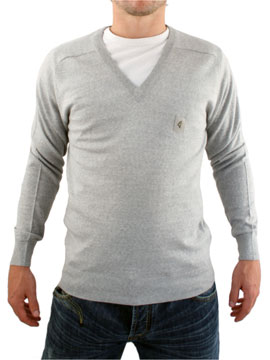 Grey Marl V-Neck Knit