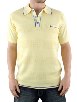 Yellow Waffle Polo Shirt