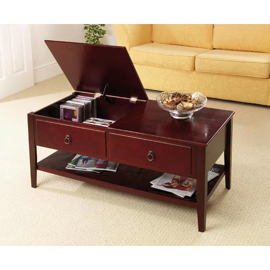 Media Storage Coffee Table - Mahogany