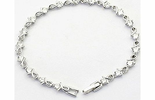 Galaxy Fashion JewelleryTM Bracelet with Swarovski Diamond Crystals in 18ct White Gold Finish