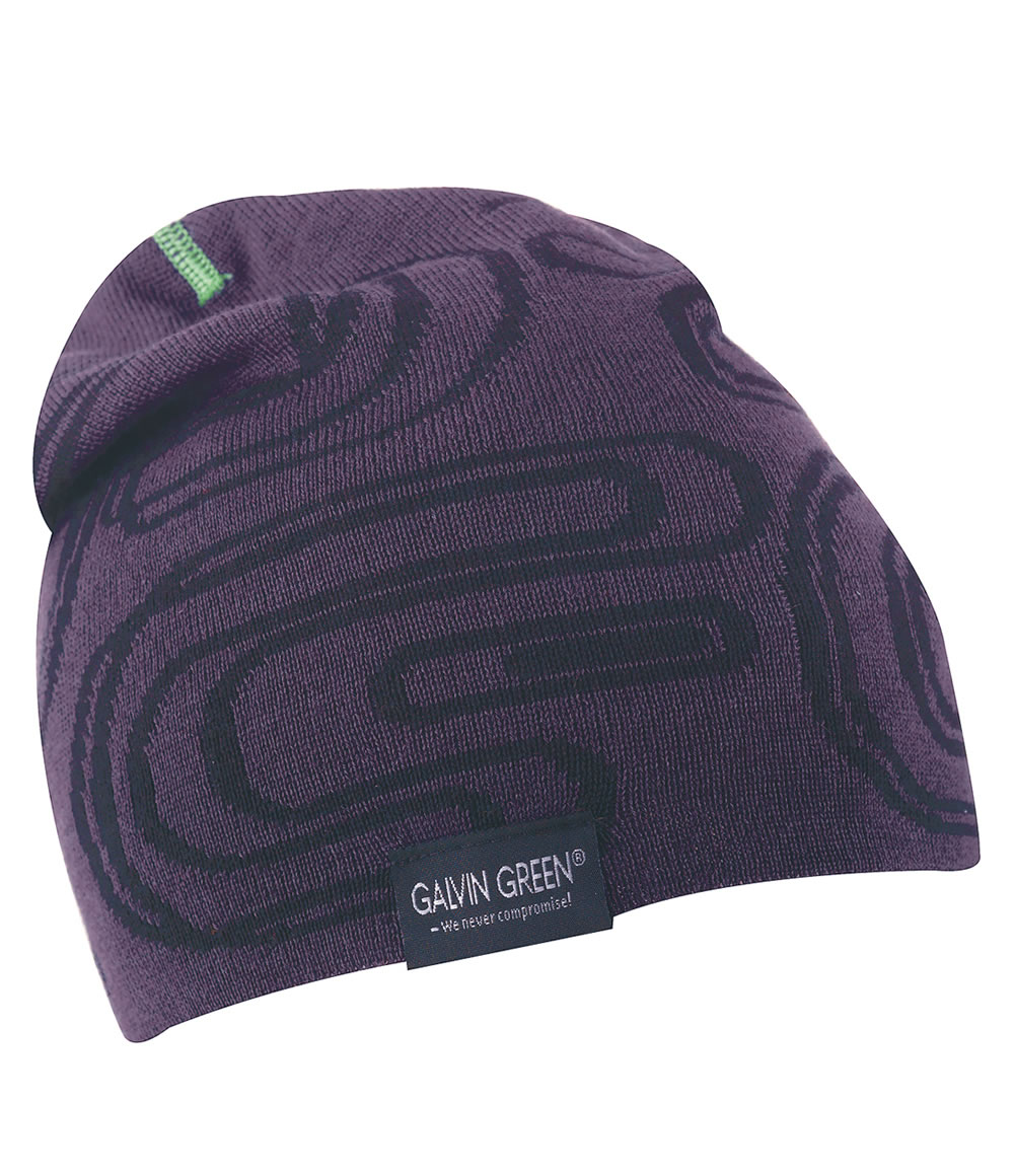 Galvin Green Sway Beanie Hat Plum/Black/Lemon