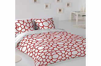 Moa red cotton single duvet set